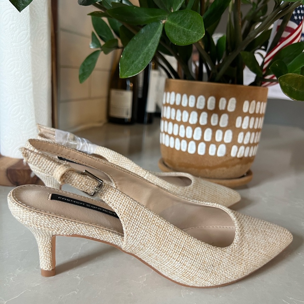 French Connection beige Slingback Heels